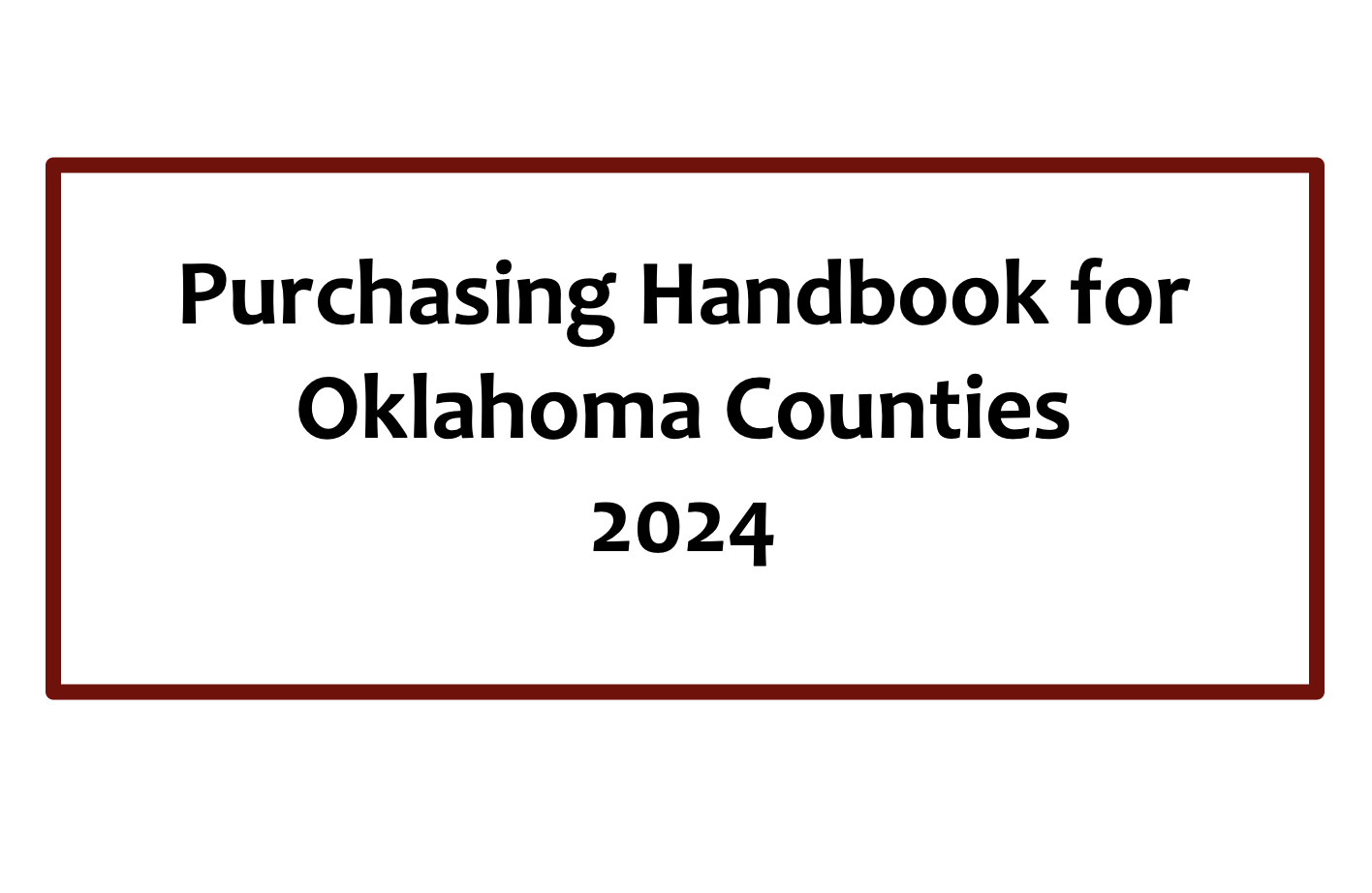 Purchasing Handbook for Oklahoma Counties